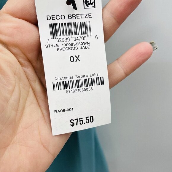 Alfani Womens Plus Size 0X Asymmetrical Drape-Neck Top Jade Green $75 1428 - Picture 6 of 7